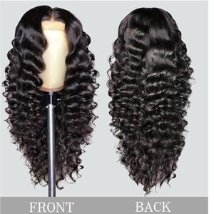 22 “ Brazilian Deep Wave 100% Real Human Lace Front Wig